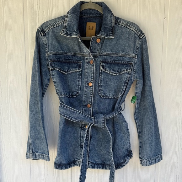 GAP Jackets & Blazers - GAP Women's Belted Blue Jean Jacket